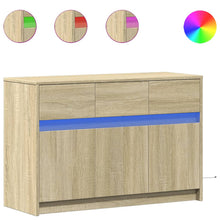 Tv-meubel met LED 91x34x61 cm bewerkt hout sonoma eikenkleurig