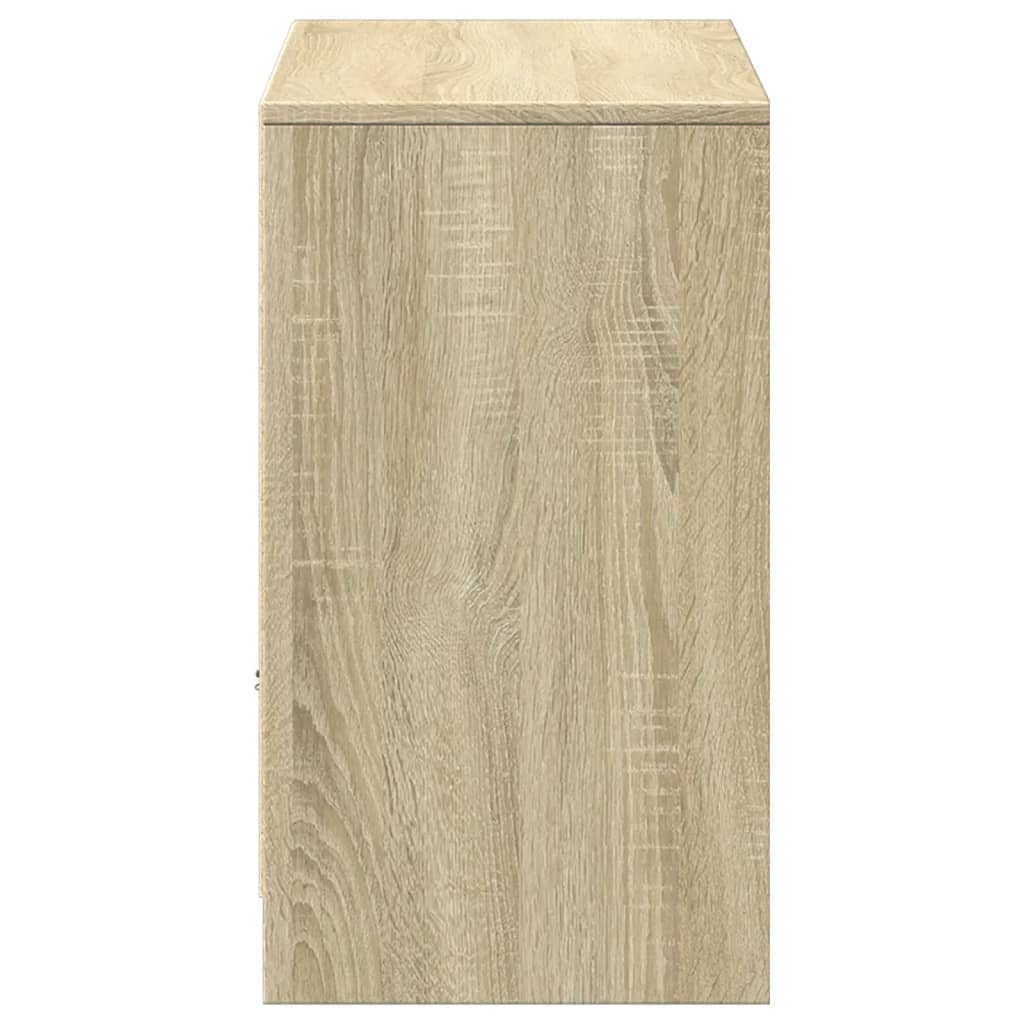 Tv-meubel met LED 91x34x61 cm bewerkt hout sonoma eikenkleurig