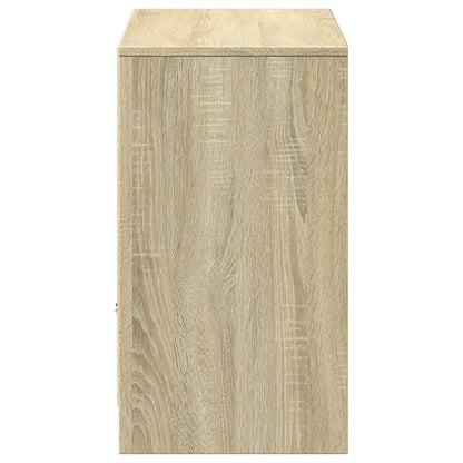 Tv-meubel met LED 91x34x61 cm bewerkt hout sonoma eikenkleurig