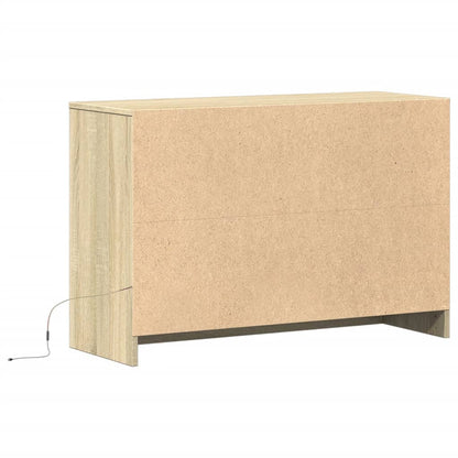 Tv-meubel met LED 91x34x61 cm bewerkt hout sonoma eikenkleurig