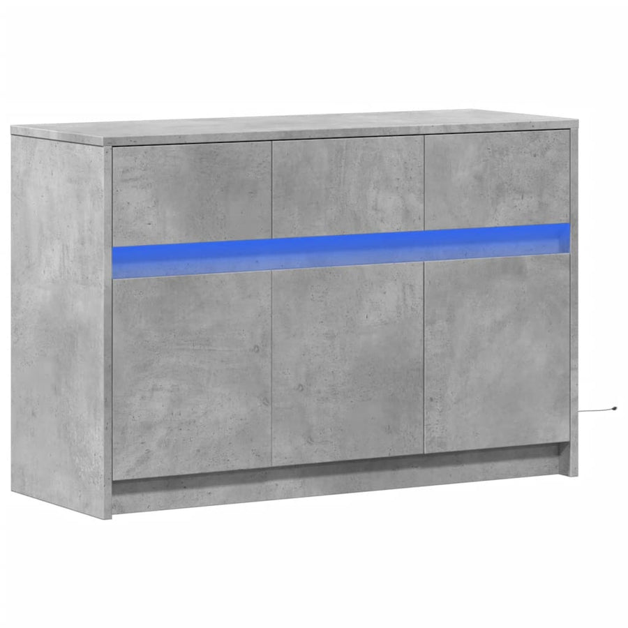 Tv-Meubel Met Led 91X34X61 Cm Bewerkt Hout Betongrijs