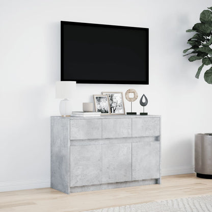 Tv-Meubel Met Led 91X34X61 Cm Bewerkt Hout Betongrijs