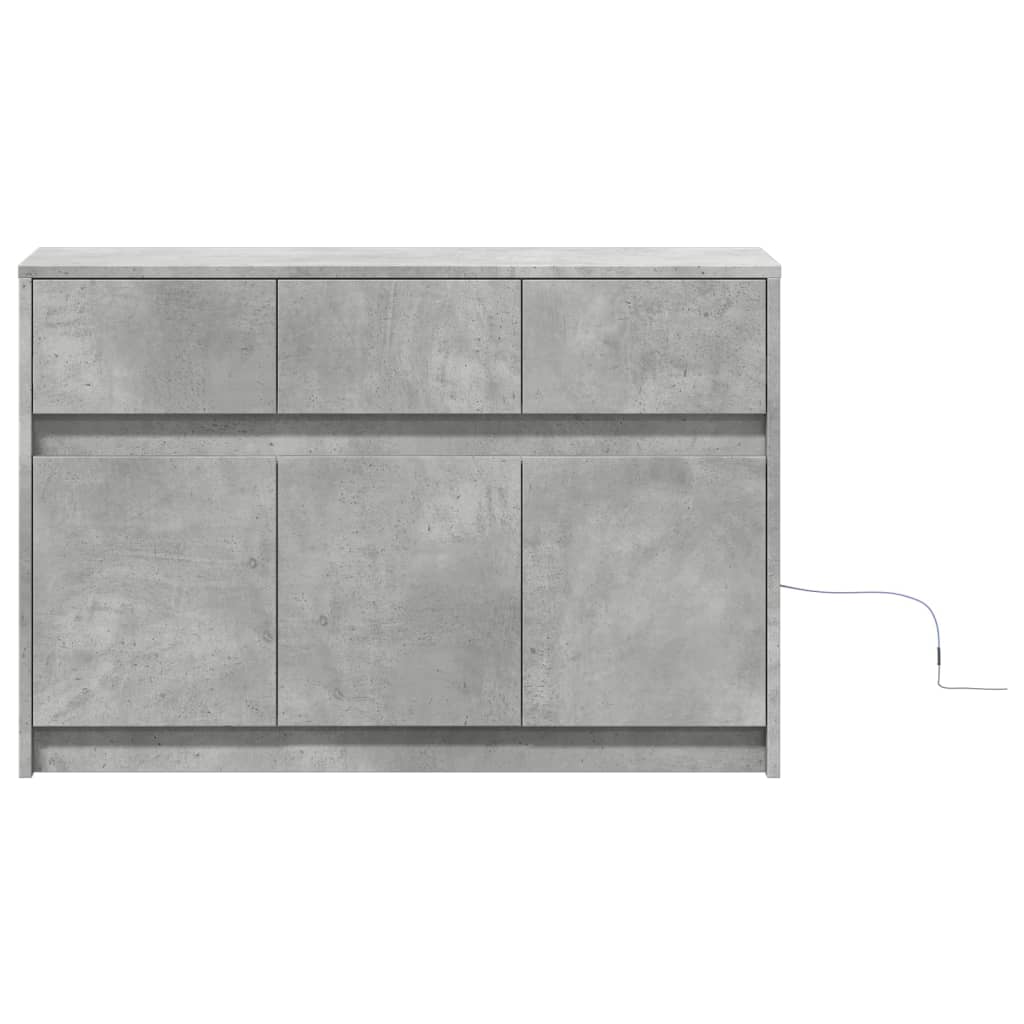 Tv-Meubel Met Led 91X34X61 Cm Bewerkt Hout Betongrijs
