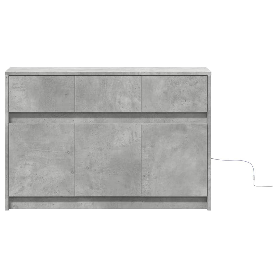 Tv-Meubel Met Led 91X34X61 Cm Bewerkt Hout Betongrijs