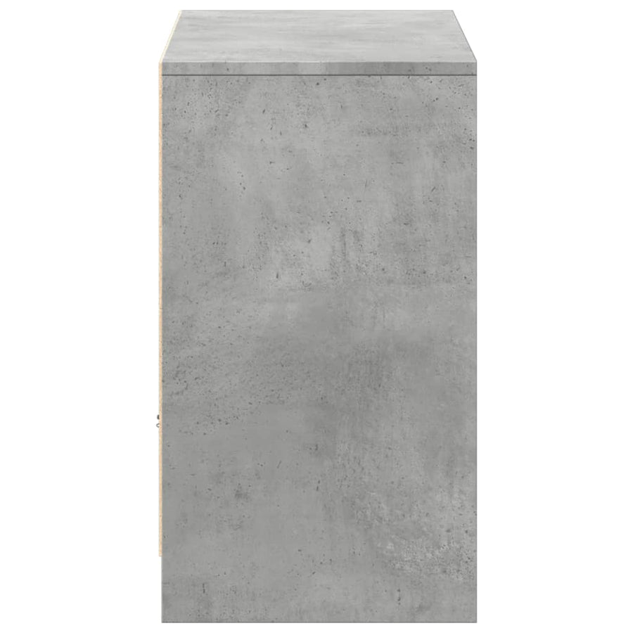 Tv-Meubel Met Led 91X34X61 Cm Bewerkt Hout Betongrijs