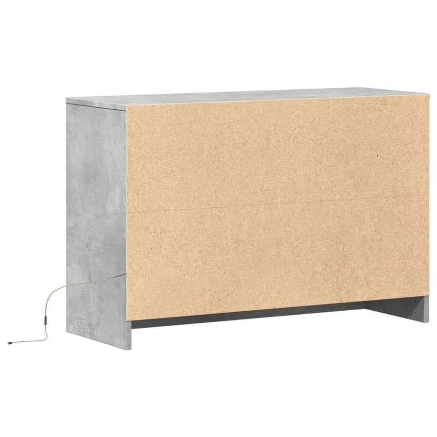 Tv-Meubel Met Led 91X34X61 Cm Bewerkt Hout Betongrijs