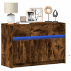 Tv-meubel 91x34x61 cm bewerkt hout gerookt eiken