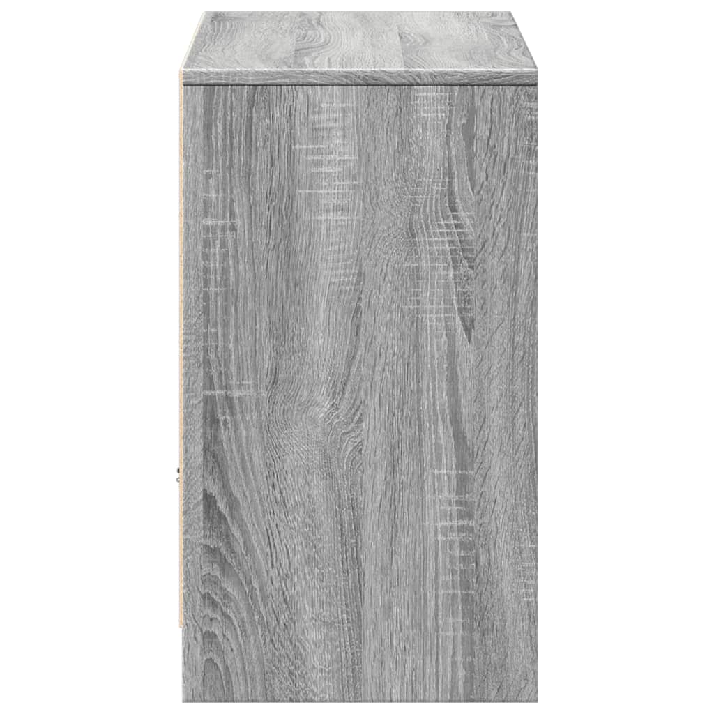 Tv-meubel met LED 91x34x61 cm bewerkt hout grijs sonoma eiken