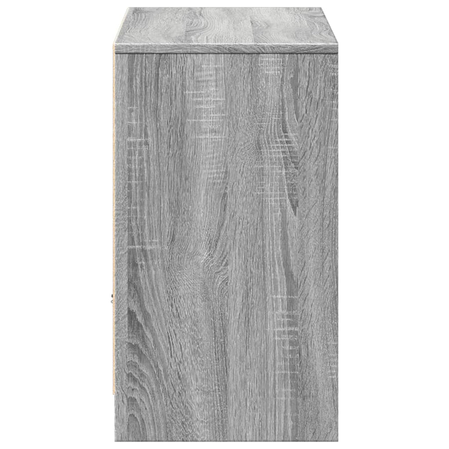 Tv-meubel met LED 91x34x61 cm bewerkt hout grijs sonoma eiken