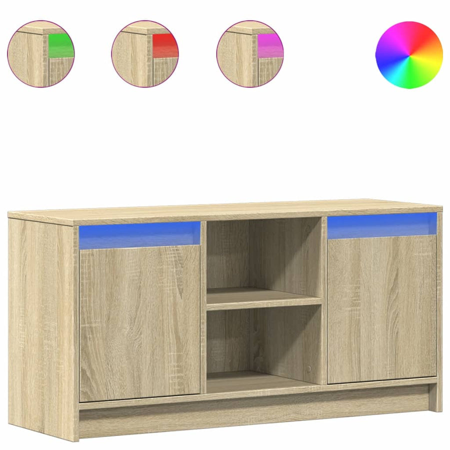 Tv-Meubel Met Led 100X34X50 Cm Bewerkt Hout Kleurig 100 cm