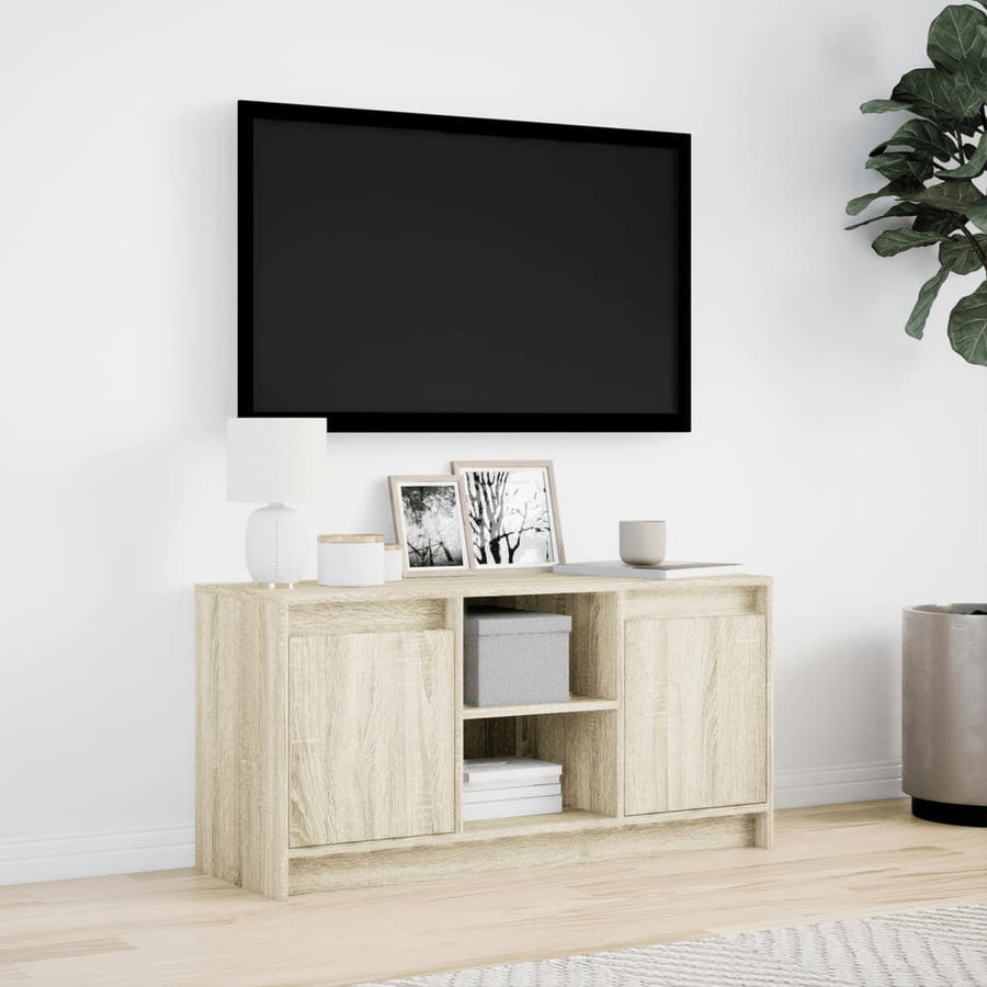 Tv-Meubel Met Led 100X34X50 Cm Bewerkt Hout Kleurig 100 cm