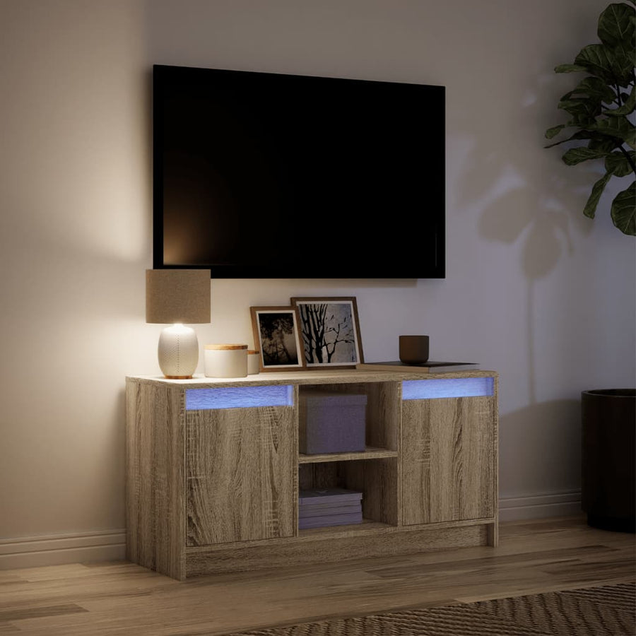 Tv-Meubel Met Led 100X34X50 Cm Bewerkt Hout Kleurig 100 cm