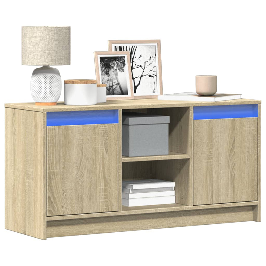 Tv-Meubel Met Led 100X34X50 Cm Bewerkt Hout Kleurig 100 cm