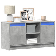 Tv-meubel 100x34x50 cm bewerkt hout betongrijs LED