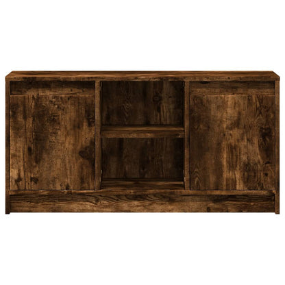 Tv-meubel met LED 100x34x50 cm bewerkt hout gerookt eikenkleur