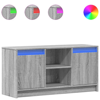 Tv-Meubel Met Led 100X34X50 Cm Bewerkt Hout Eiken 100 cm Grijs sonoma