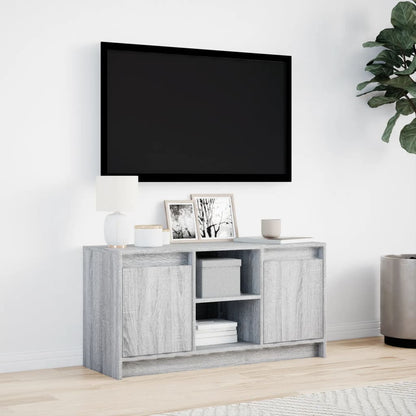 Tv-Meubel Met Led 100X34X50 Cm Bewerkt Hout Eiken 100 cm Grijs sonoma