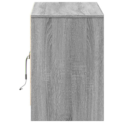 Tv-Meubel Met Led 100X34X50 Cm Bewerkt Hout Eiken 100 cm Grijs sonoma