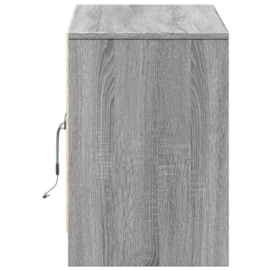 Tv-Meubel Met Led 100X34X50 Cm Bewerkt Hout Eiken 100 cm Grijs sonoma