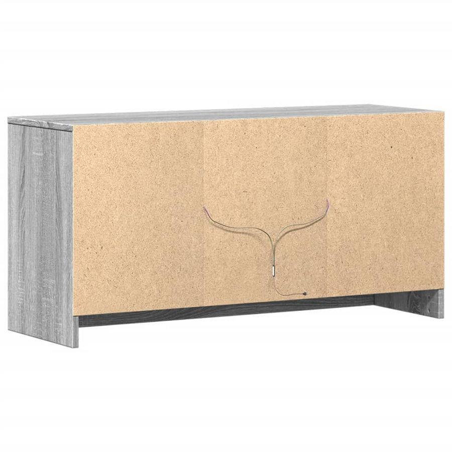 Tv-Meubel Met Led 100X34X50 Cm Bewerkt Hout Eiken 100 cm Grijs sonoma