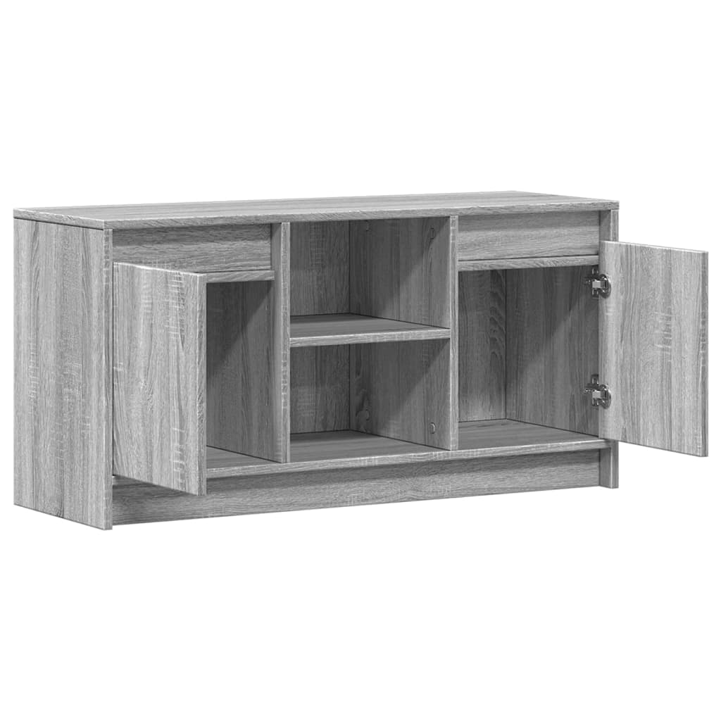 Tv-Meubel Met Led 100X34X50 Cm Bewerkt Hout Eiken 100 cm Grijs sonoma