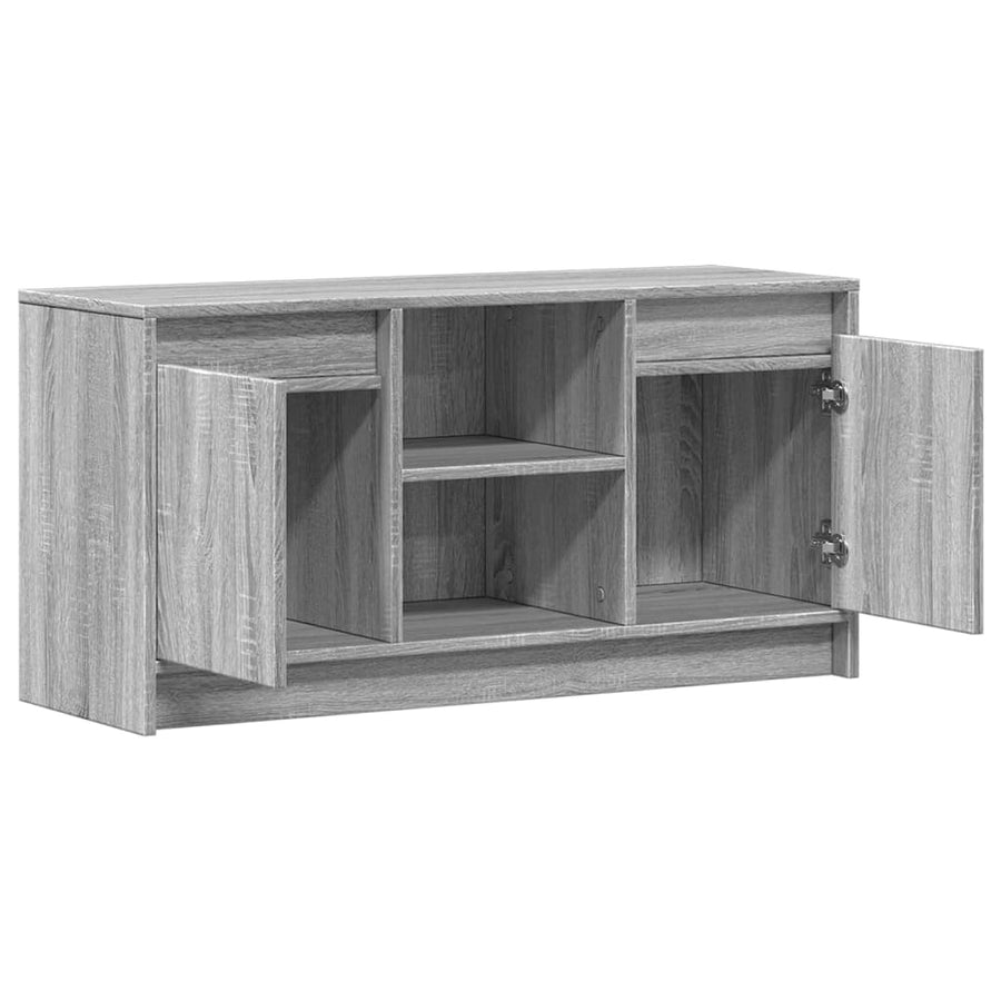 Tv-Meubel Met Led 100X34X50 Cm Bewerkt Hout Eiken 100 cm Grijs sonoma