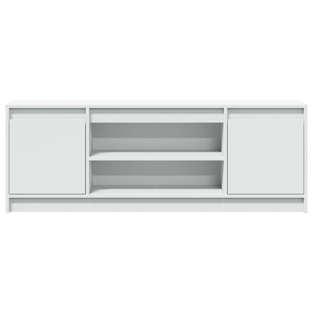 Tv-meubel met LED 139,5x34x50 cm bewerkt hout wit
