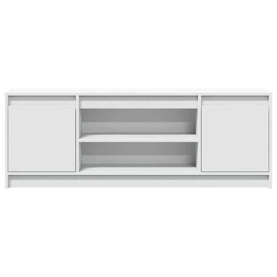 Tv-meubel met LED 139,5x34x50 cm bewerkt hout wit