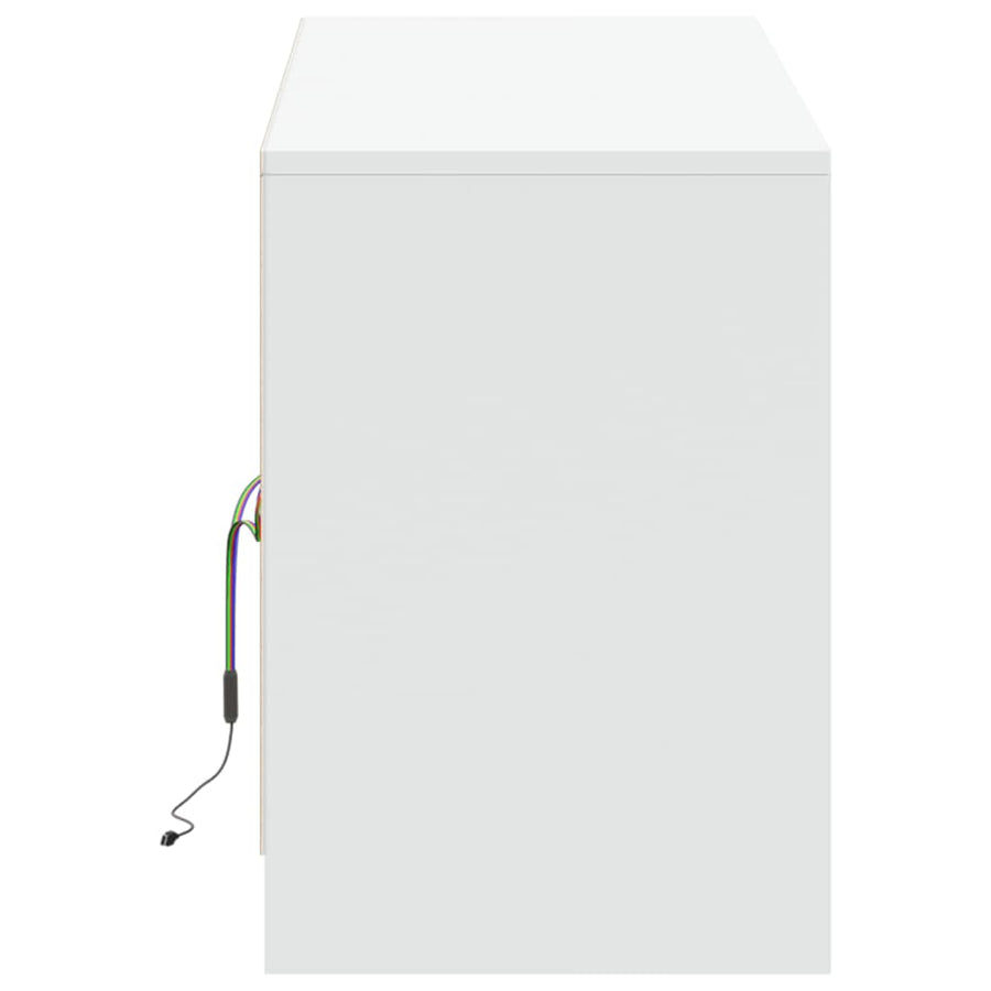 Tv-meubel met LED 139,5x34x50 cm bewerkt hout wit