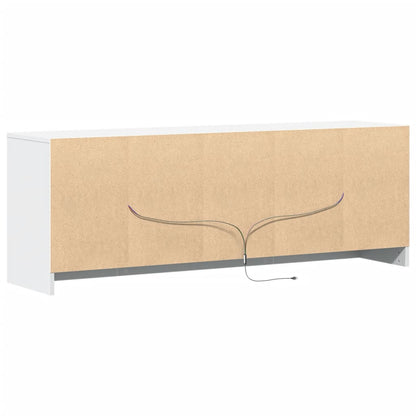 Tv-meubel met LED 139,5x34x50 cm bewerkt hout wit