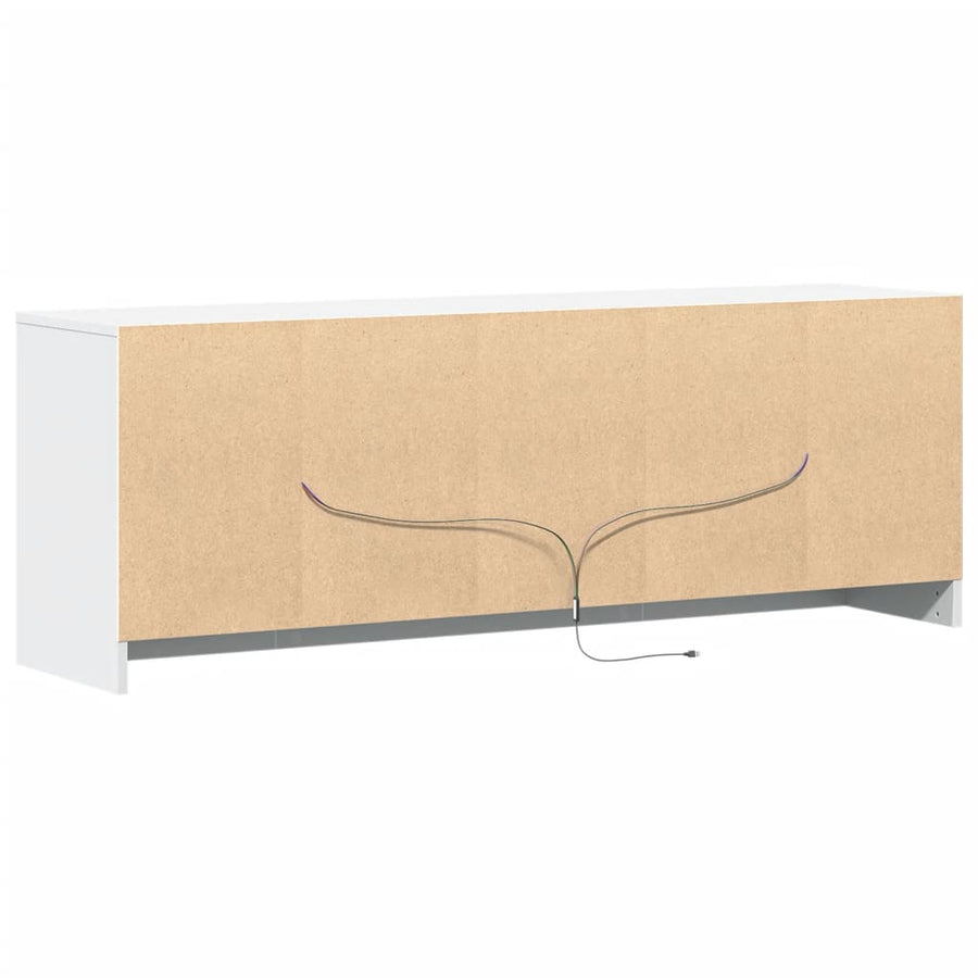 Tv-meubel met LED 139,5x34x50 cm bewerkt hout wit