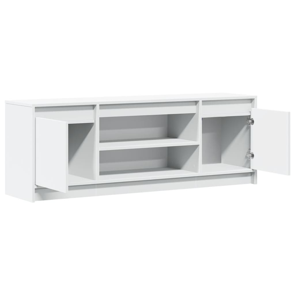 Tv-meubel met LED 139,5x34x50 cm bewerkt hout wit