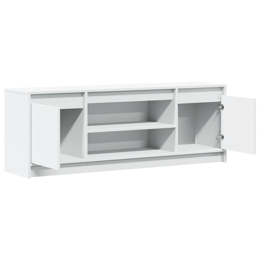 Tv-meubel met LED 139,5x34x50 cm bewerkt hout wit