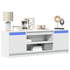 TV cabinet with LED 139.5x34x50 cm engineered wood white
