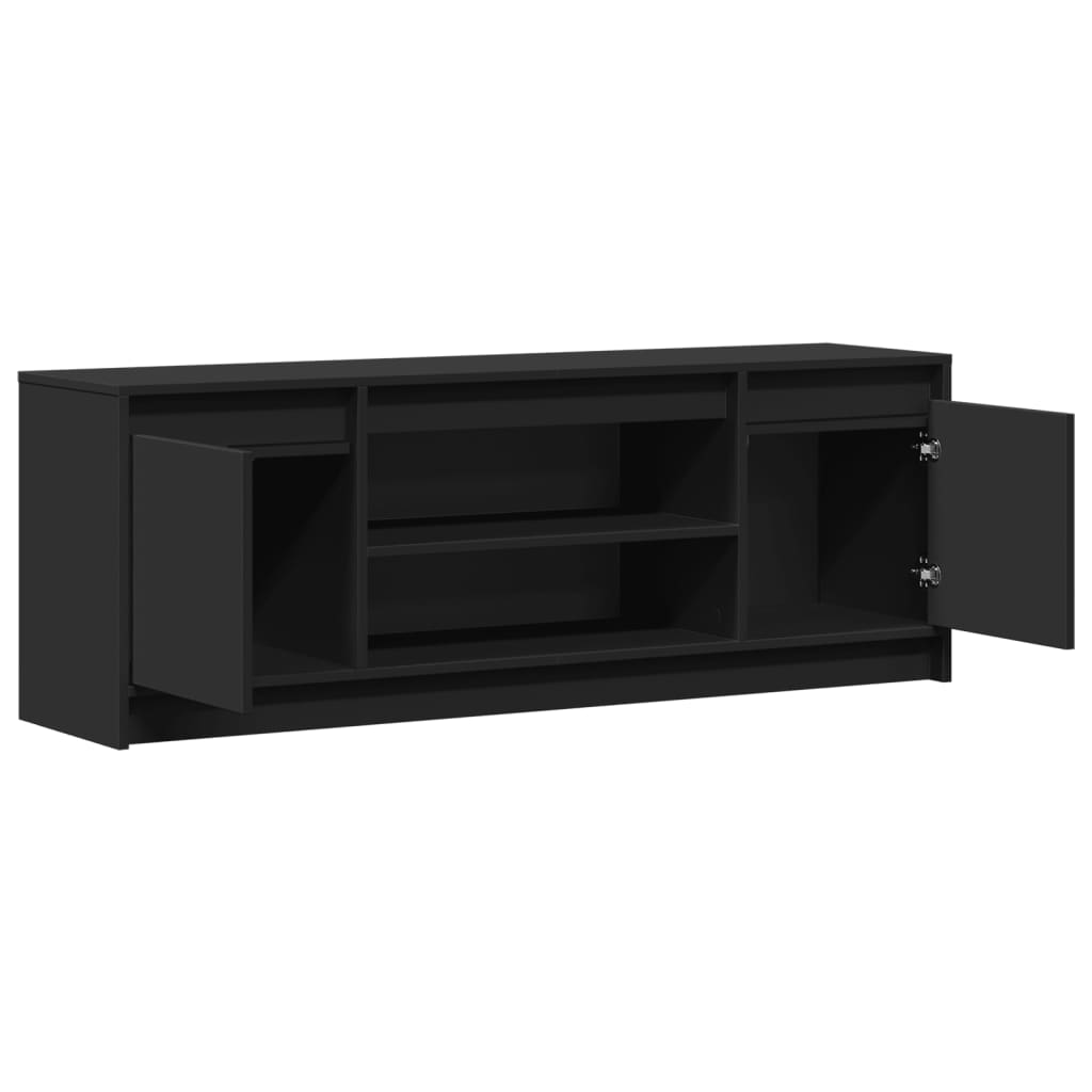 Tv-meubel met LED 139,5x34x50 cm bewerkt hout zwart