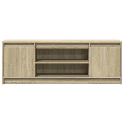Tv-meubel met LED 139,5x34x50 cm bewerkt hout sonoma eikenkleur