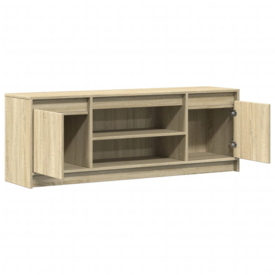 Tv-meubel met LED 139,5x34x50 cm bewerkt hout sonoma eikenkleur