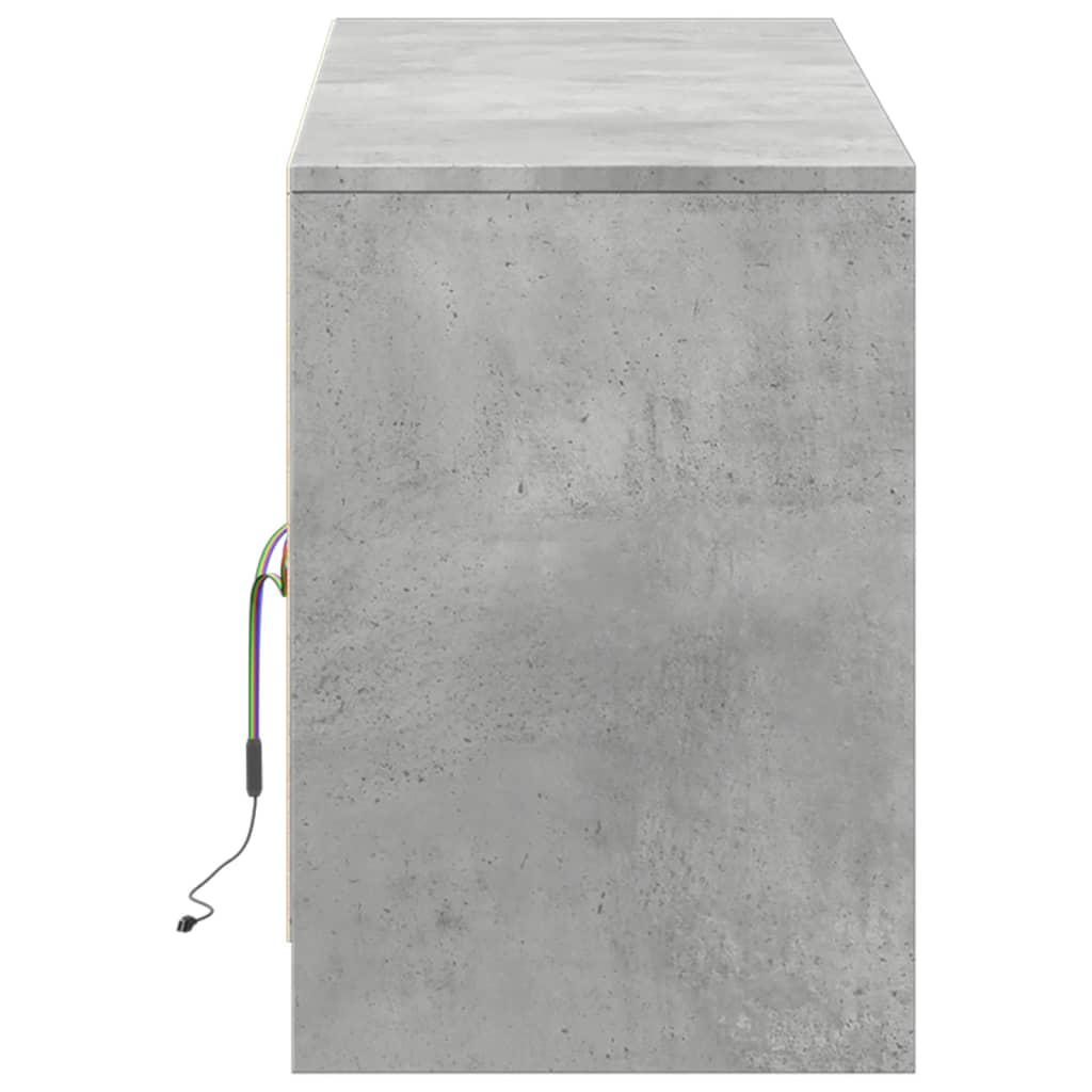 Tv-meubel met LED 139,5x34x50 cm bewerkt hout betongrijs