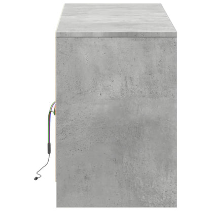 Tv-meubel met LED 139,5x34x50 cm bewerkt hout betongrijs