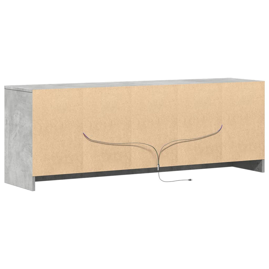 Tv-meubel met LED 139,5x34x50 cm bewerkt hout betongrijs