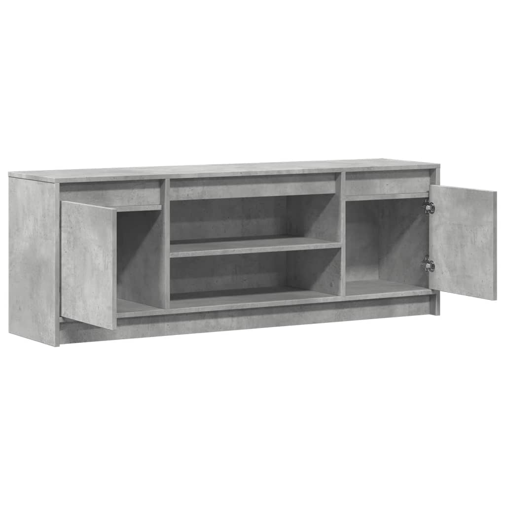 Tv-meubel met LED 139,5x34x50 cm bewerkt hout betongrijs