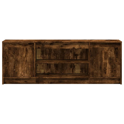 Tv-meubel met LED 139,5x34x50 cm bewerkt hout gerookt eiken