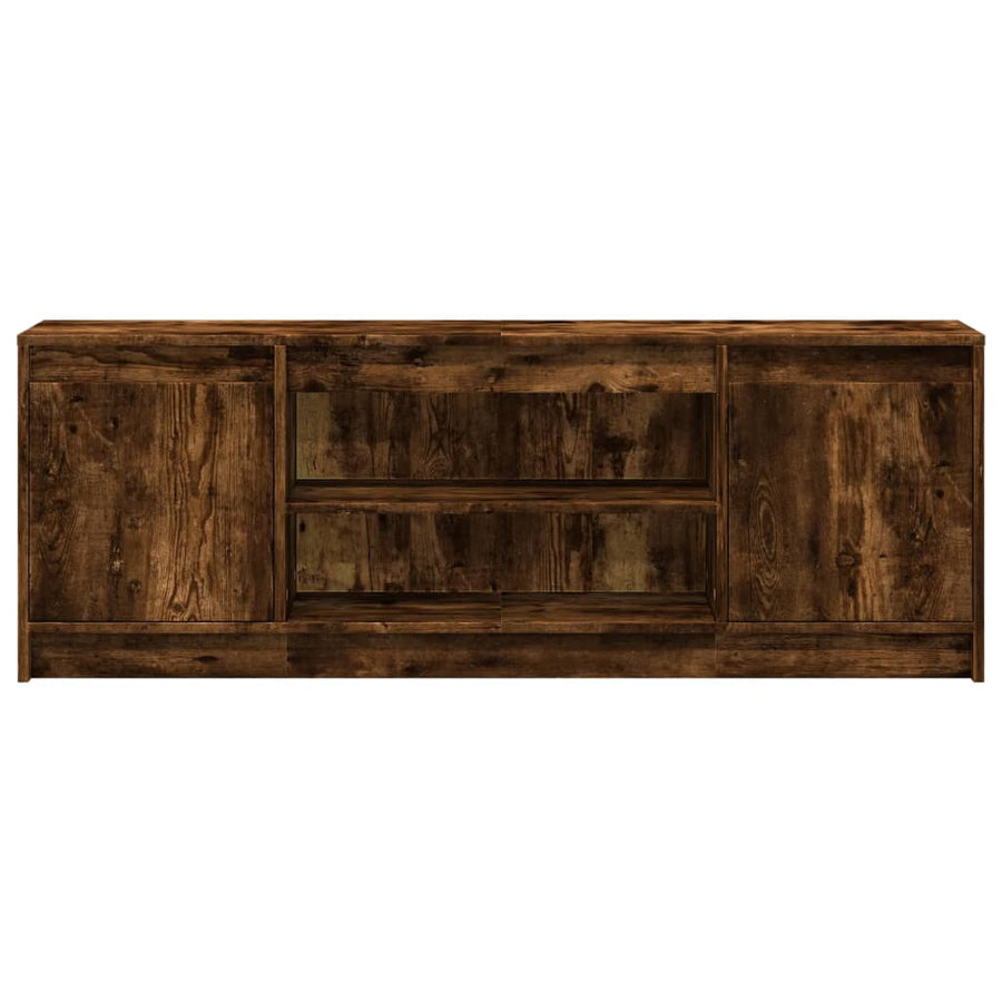 Tv-meubel met LED 139,5x34x50 cm bewerkt hout gerookt eiken