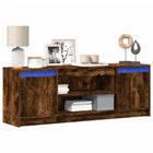 Tv-meubel 139,5x34x50 cm gerookt eiken LED