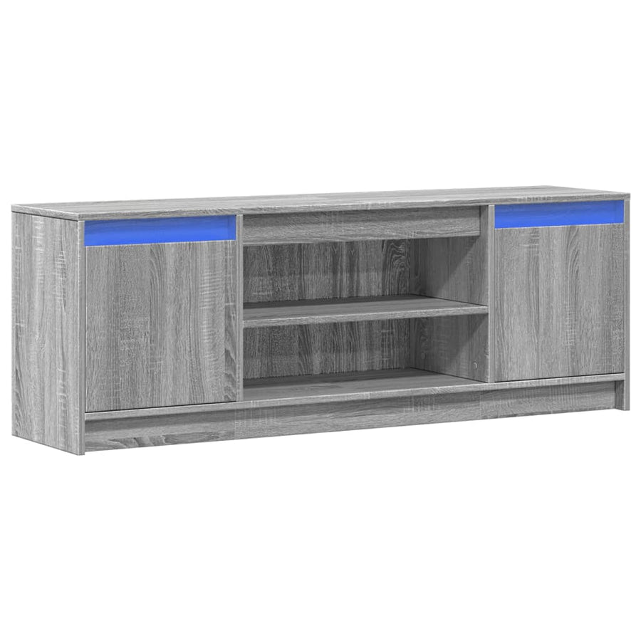 Tv-meubel met LED 139,5x34x50 cm bewerkt hout grijs sonoma