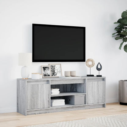 Tv-meubel met LED 139,5x34x50 cm bewerkt hout grijs sonoma
