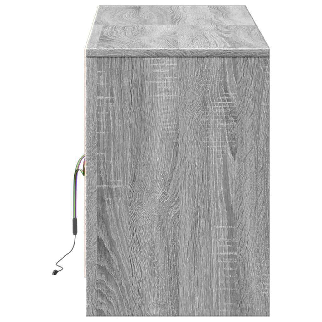 Tv-meubel met LED 139,5x34x50 cm bewerkt hout grijs sonoma