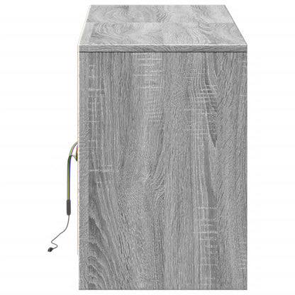 Tv-meubel met LED 139,5x34x50 cm bewerkt hout grijs sonoma
