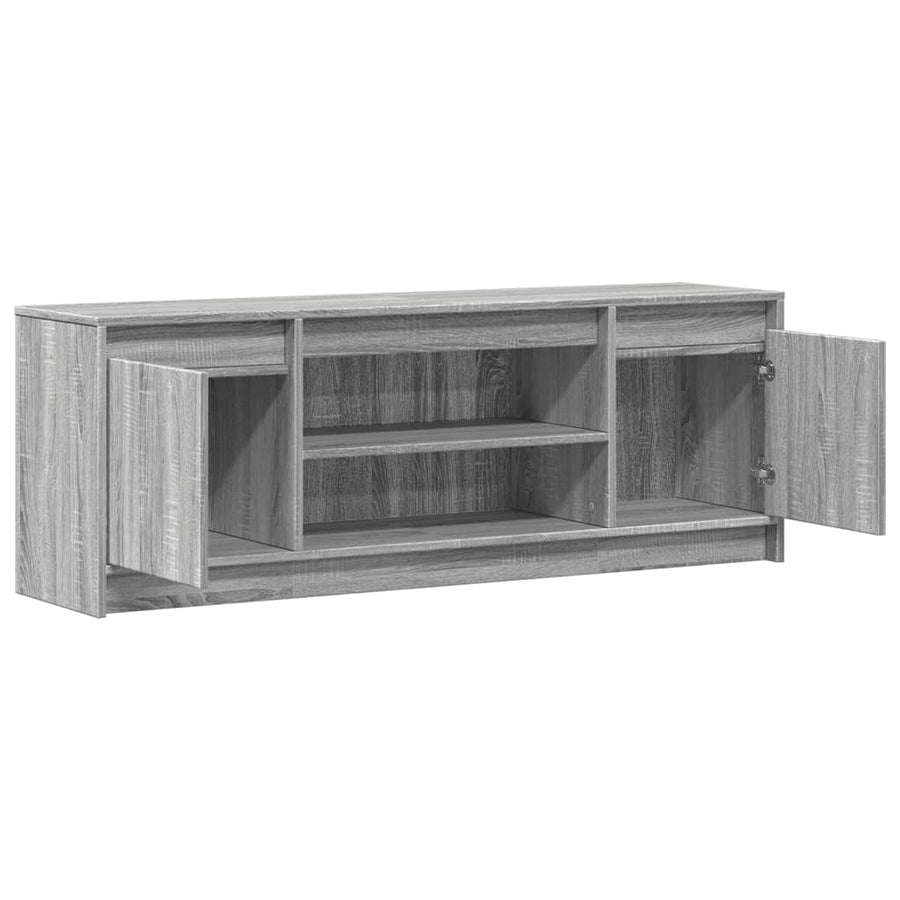 Tv-meubel met LED 139,5x34x50 cm bewerkt hout grijs sonoma