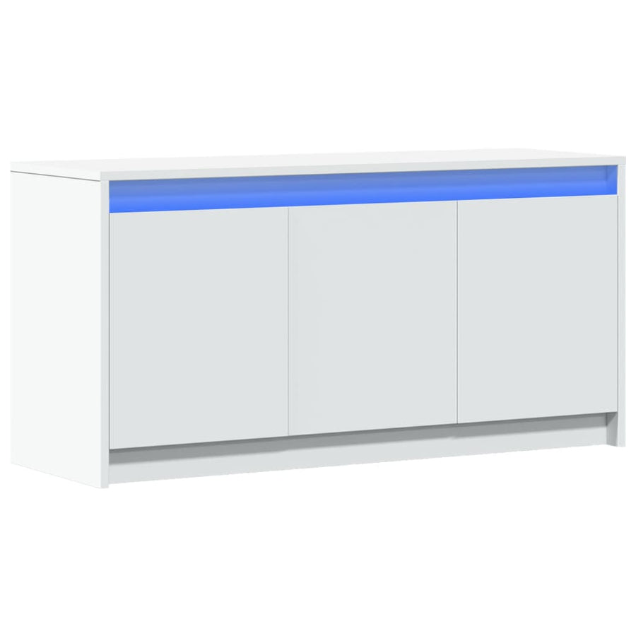 Tv-Meubel Met Led 100X34X50 Cm Bewerkt Hout Wit